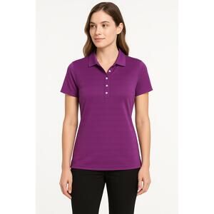 Callaway Polo Shirt Womens Small Purple Collared Short Sleeve Button Placket